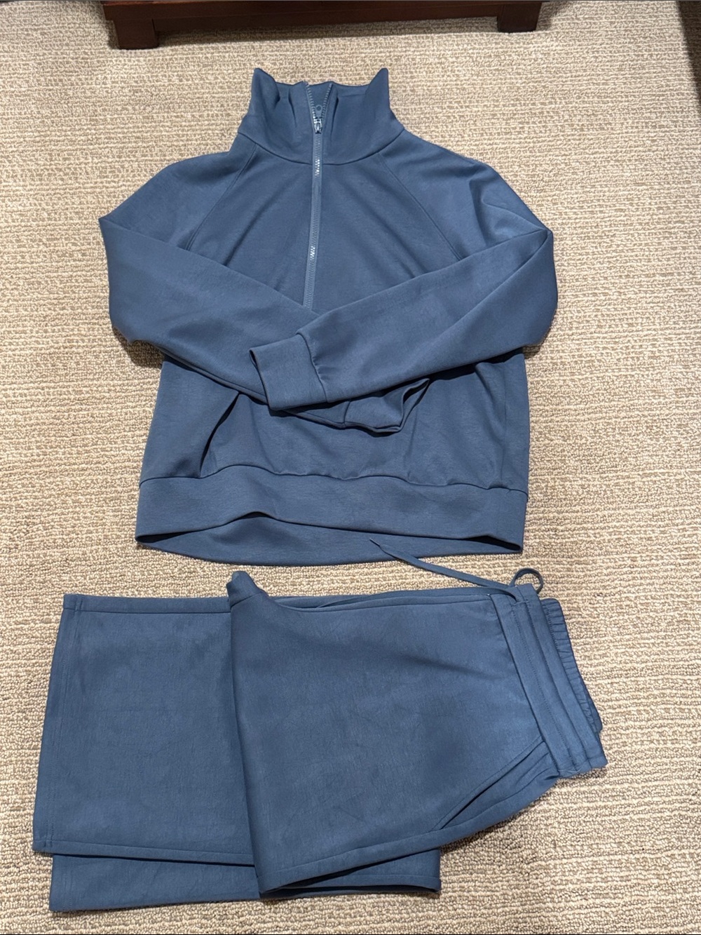 Women's Slate Blue Half-Zip Track Top and Joggers Set